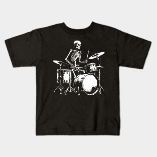 skeleton playing on the drums Kids T-Shirt